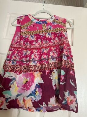 Floral Sleeveless Camisole Tank - Pink Multi
